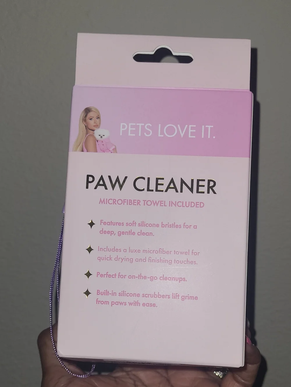 Paris Hilton Pink Paw Cleaner with Microfiber Towel